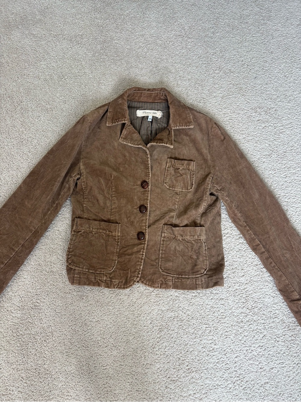 Picasso Chestnut Brown Corduroy Blazer Jacket
